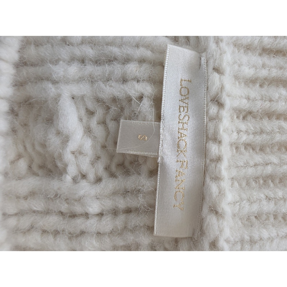 LoveShackFancy Parson Pullover cable-knit Alpaca sweater Bow Accent Size S - Picture 3 of 6